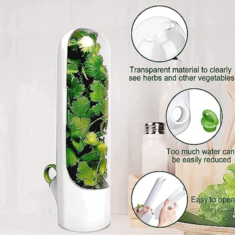 White Plastic Herb Food Storage Container (3 Count) NWT - Picture 6 of 11